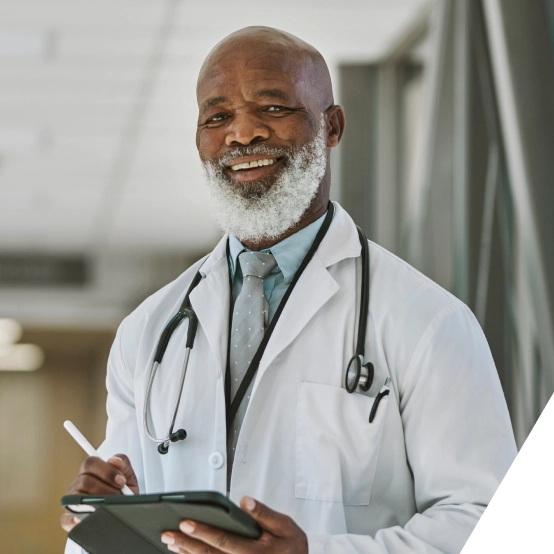 Doctor holding a tablet